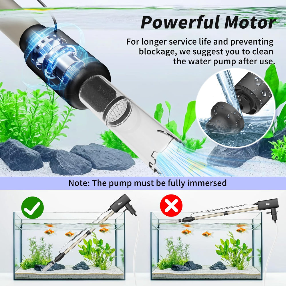 AQQA Flat nozzle scraper removes slime and dirt for easier tank maintenance.