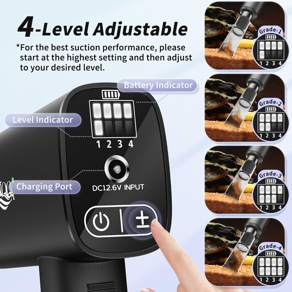 AQQA Sand-washing head cleans substrate gently for tidy gravel between water changes.