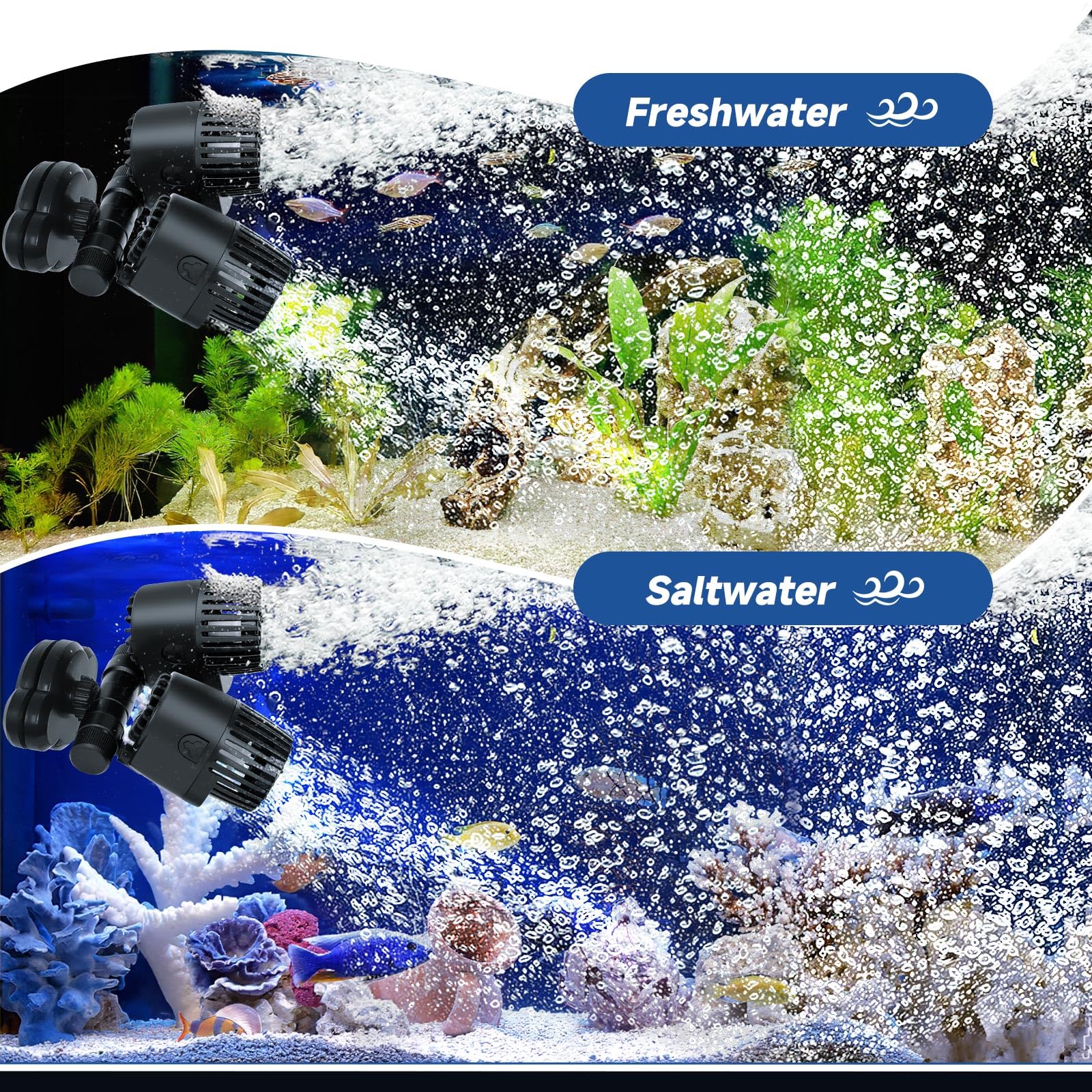 AQQA Wave Maker energy-efficient 12W motor reduces electricity use during continuous operation.