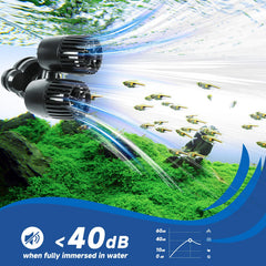 AQQA Aquarium Wave Maker magnetic mount showing secure 360-degree positioning.