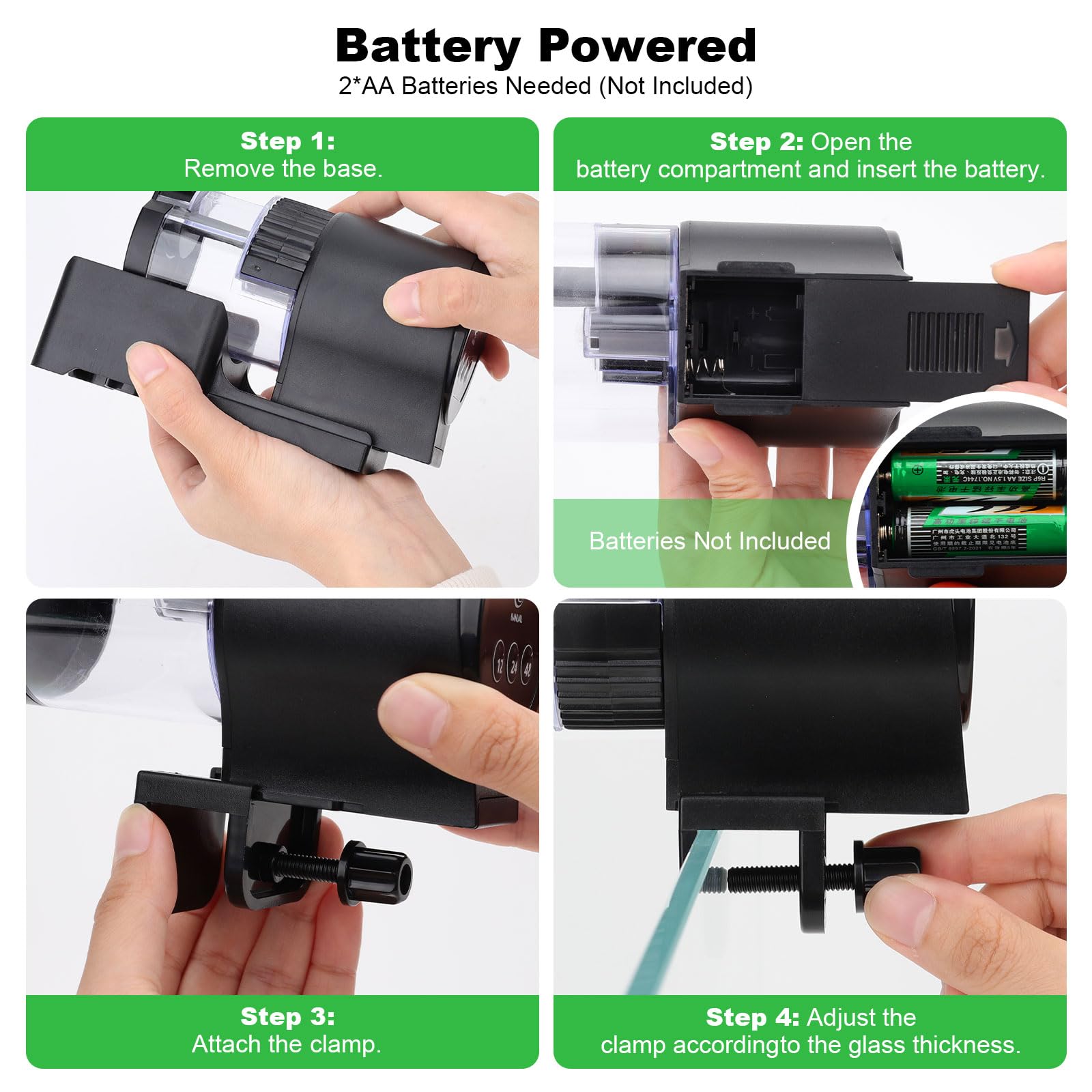 AQQA dual mounting on glass or tank lid