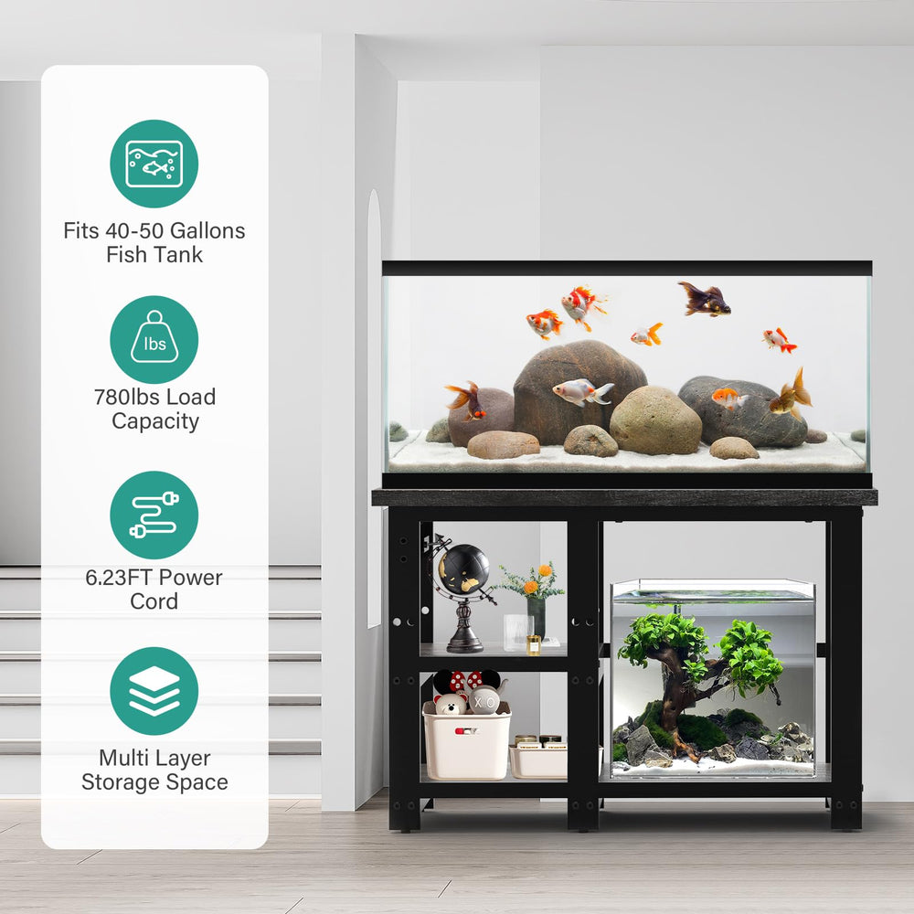 AQQA stand with 5-in-1 outlets powers devices neatly.