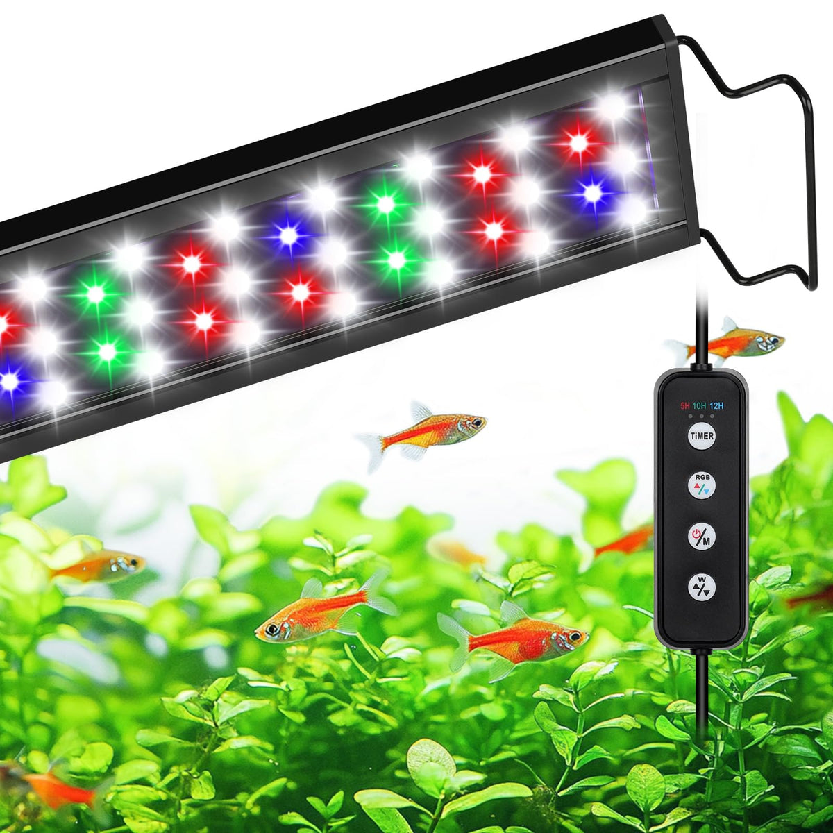 AQQA full spectrum light beads closeup showing vibrant spectrum for plant growth.