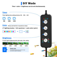 AQQA LED Aquarium Light DIY mode controls for custom schemes.