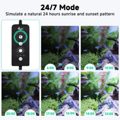 AQQA LED aquarium light extendable bracket fits 24–32 inch tanks securely