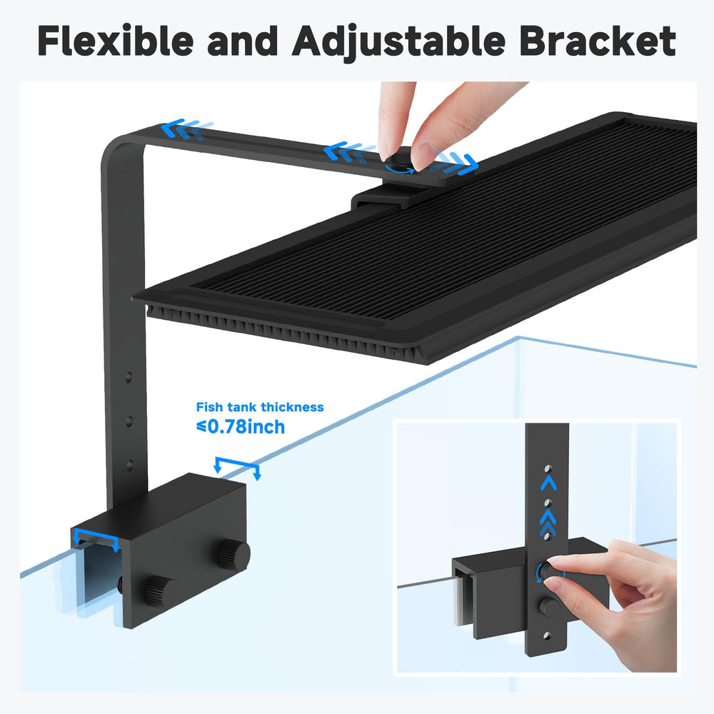 AQQA LED Aquarium Light full-spectrum color cycle supports plant and fish health.