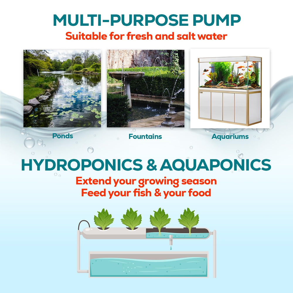 Aqua Dream 90 GPH pump suction cup base ensures stable placement.