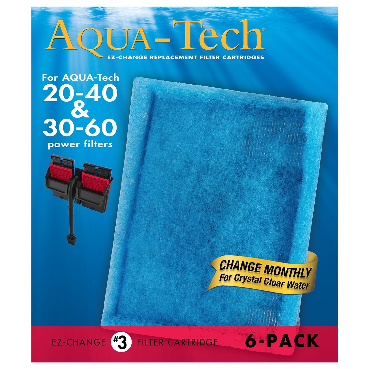 Aqua-Tech EZ-Change cartridge inside filter demonstrates no-mess replacement.
