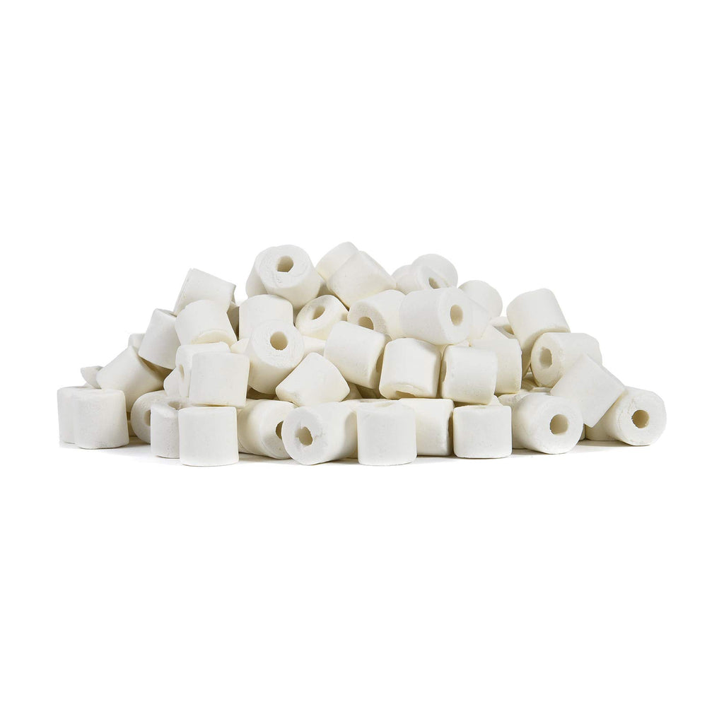 Aquafa filter media ceramic rings in mesh bag for freshwater and saltwater setups.