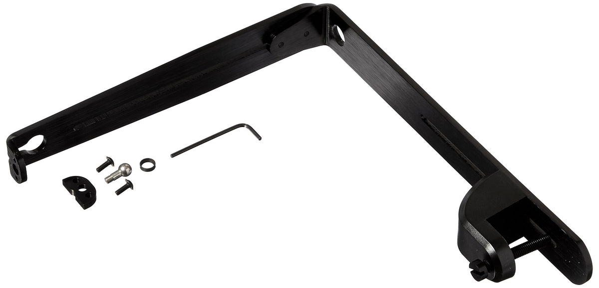 AquaIllumination Prime Tank Mount in black showing adjustable ball joint for coral lighting setup.