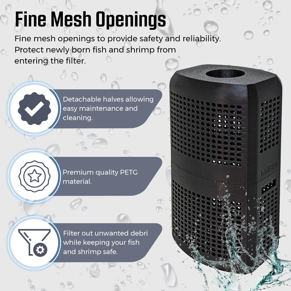 Aquameta mesh-detail demonstrates 2.5mm openings that balance debris blocking and water flow.
