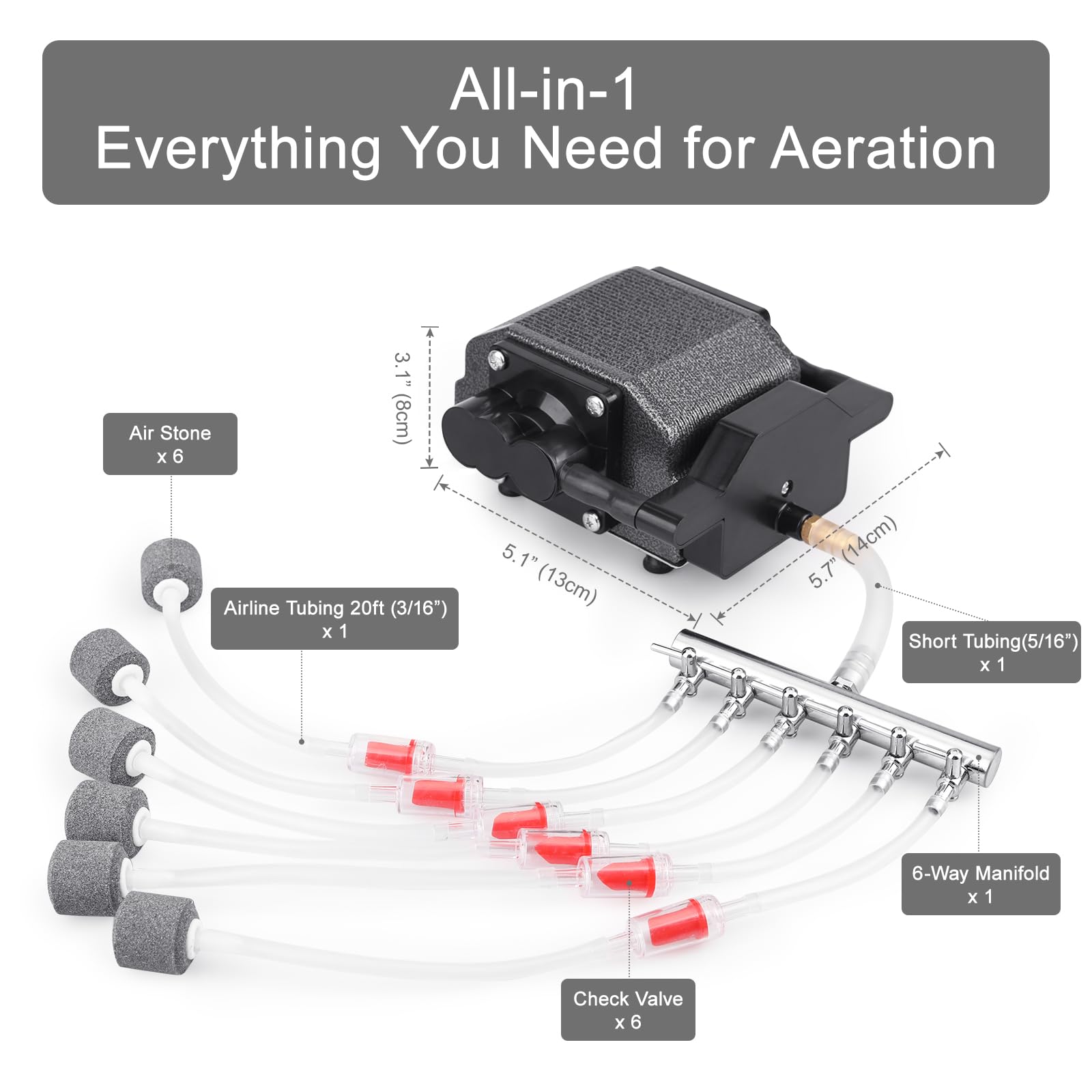 Aquamiracle 6-outlet metal manifold assembly enables comprehensive aeration