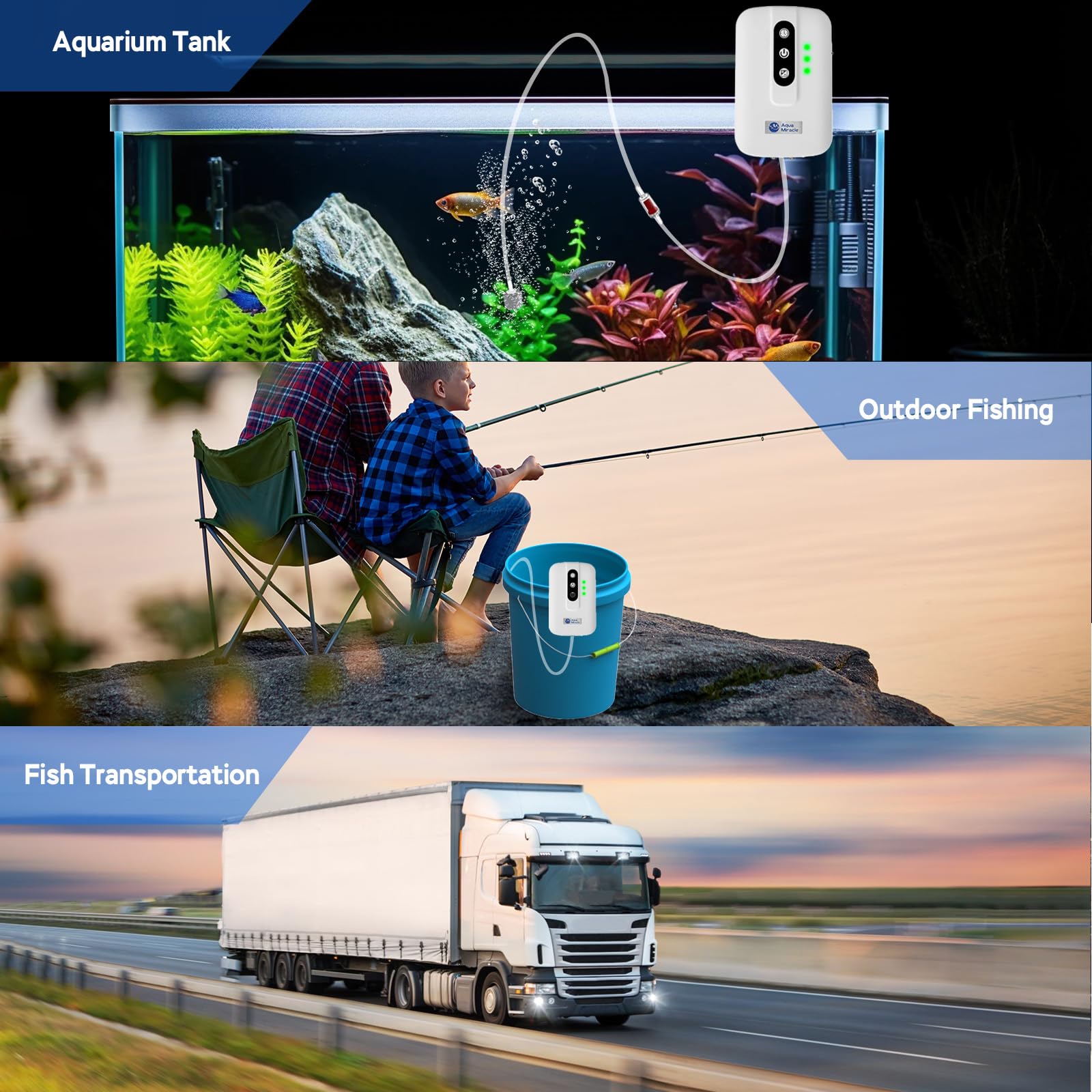 AquaMiracle all-in-one package includes tubing stone valves for quick setup