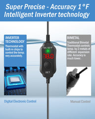 AquaMiracle adjustable 50W heater offers accurate thermostat control within one degree