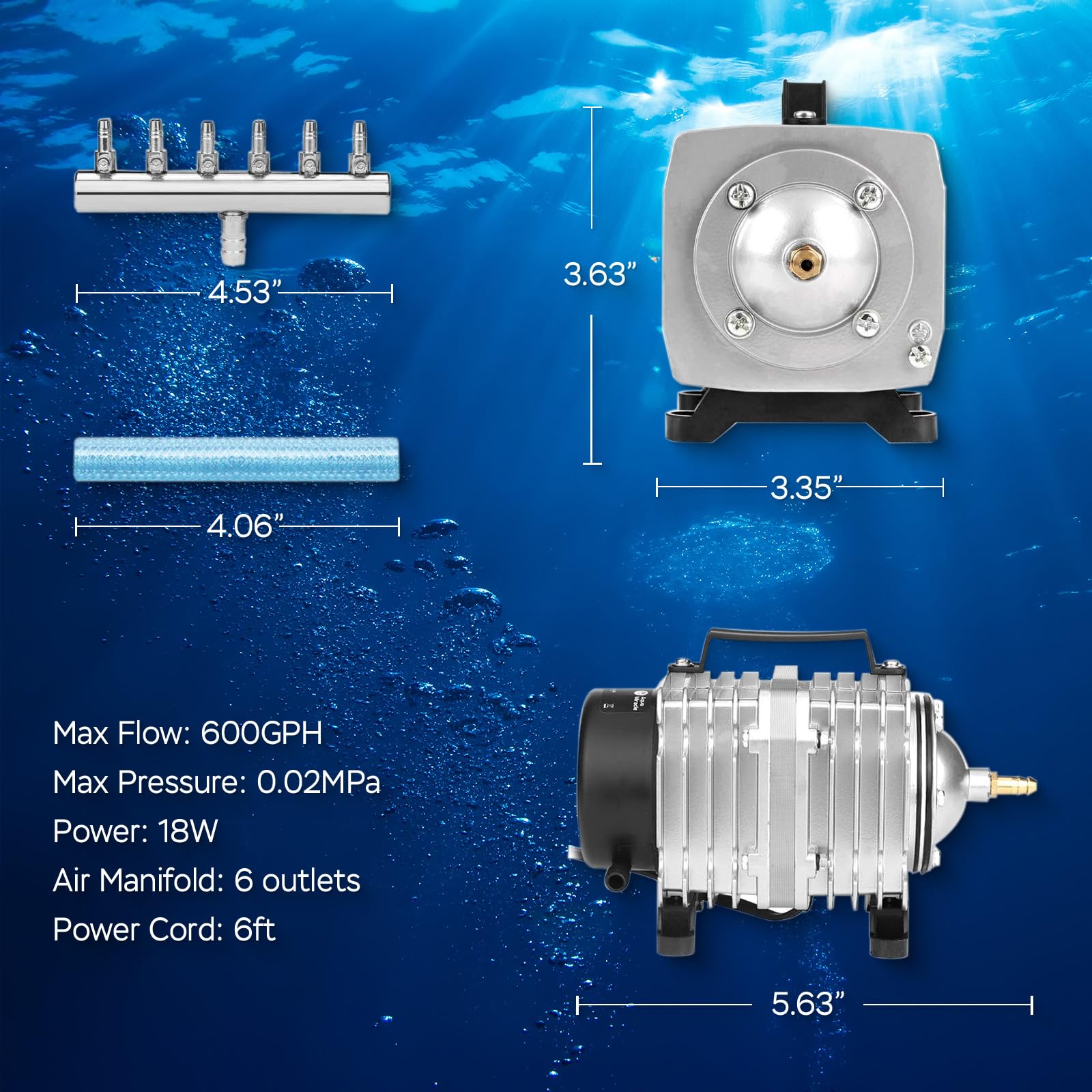 AquaMiracle aluminum housing with ample cooling space in ventilated area