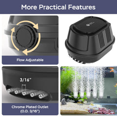 AquaMiracle all-in-one aquarium kit includes tubing, stones, check valves, and filter pads.
