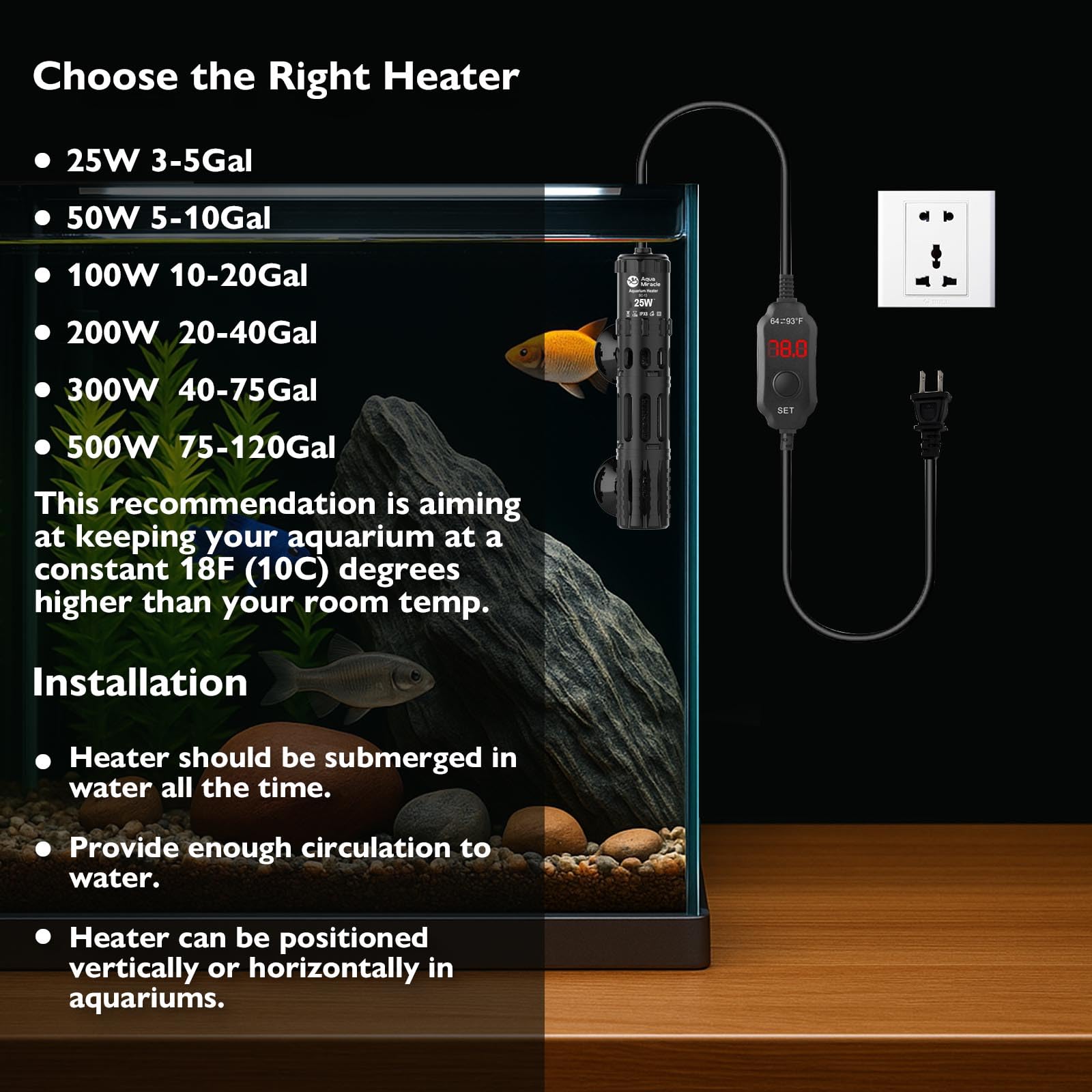 AquaMiracle removable casing simplifies cleaning and reduces wear on tank surfaces.