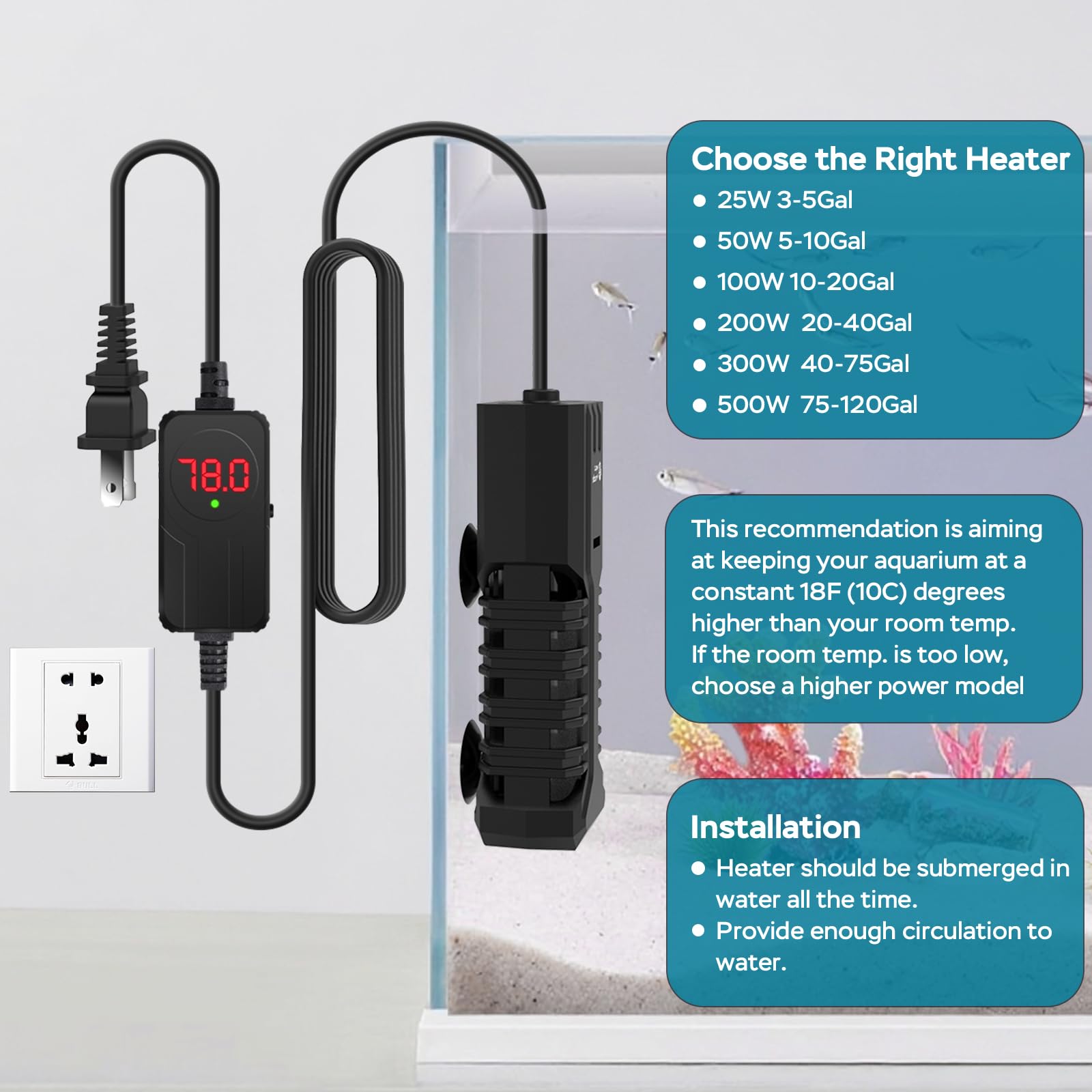 AquaMiracle protective housing and even heat distribution support safe tank environments.