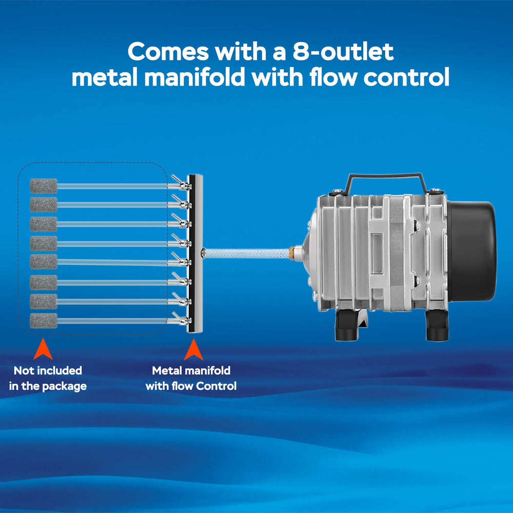 The high-output AquaMiracle pump creates steady bubbles for ponds and hydroponics.