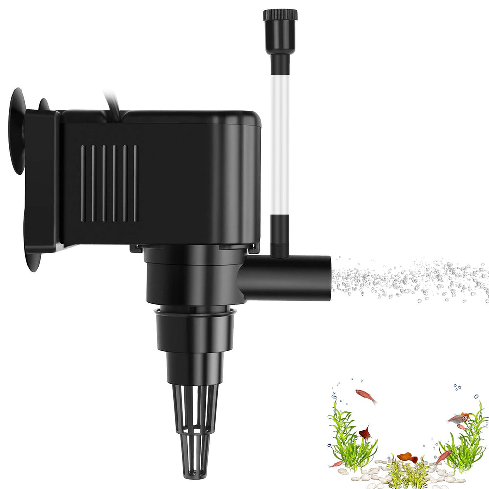 AquaMiracle powerhead front view shows compact 135 GPH circulation.