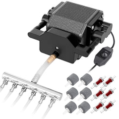 AquaMiracle Quiet Aquarium Air Pump front view showing powerful, quiet aeration.
