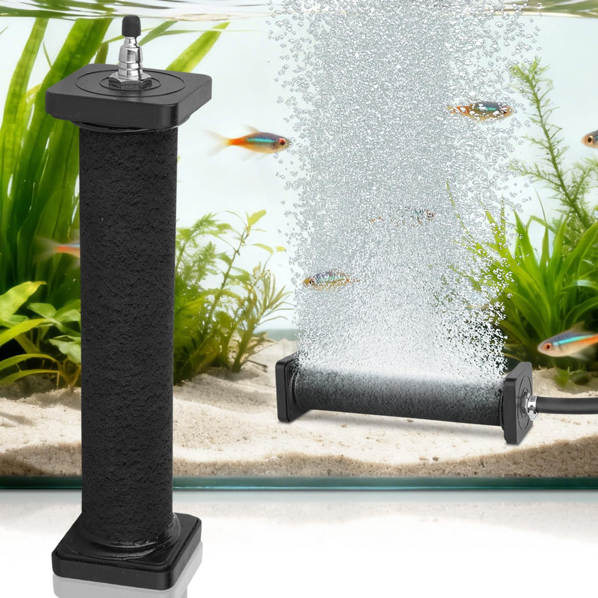 AquaMiracle rubber air stone 8in with micro-bubbles for efficient diffusion