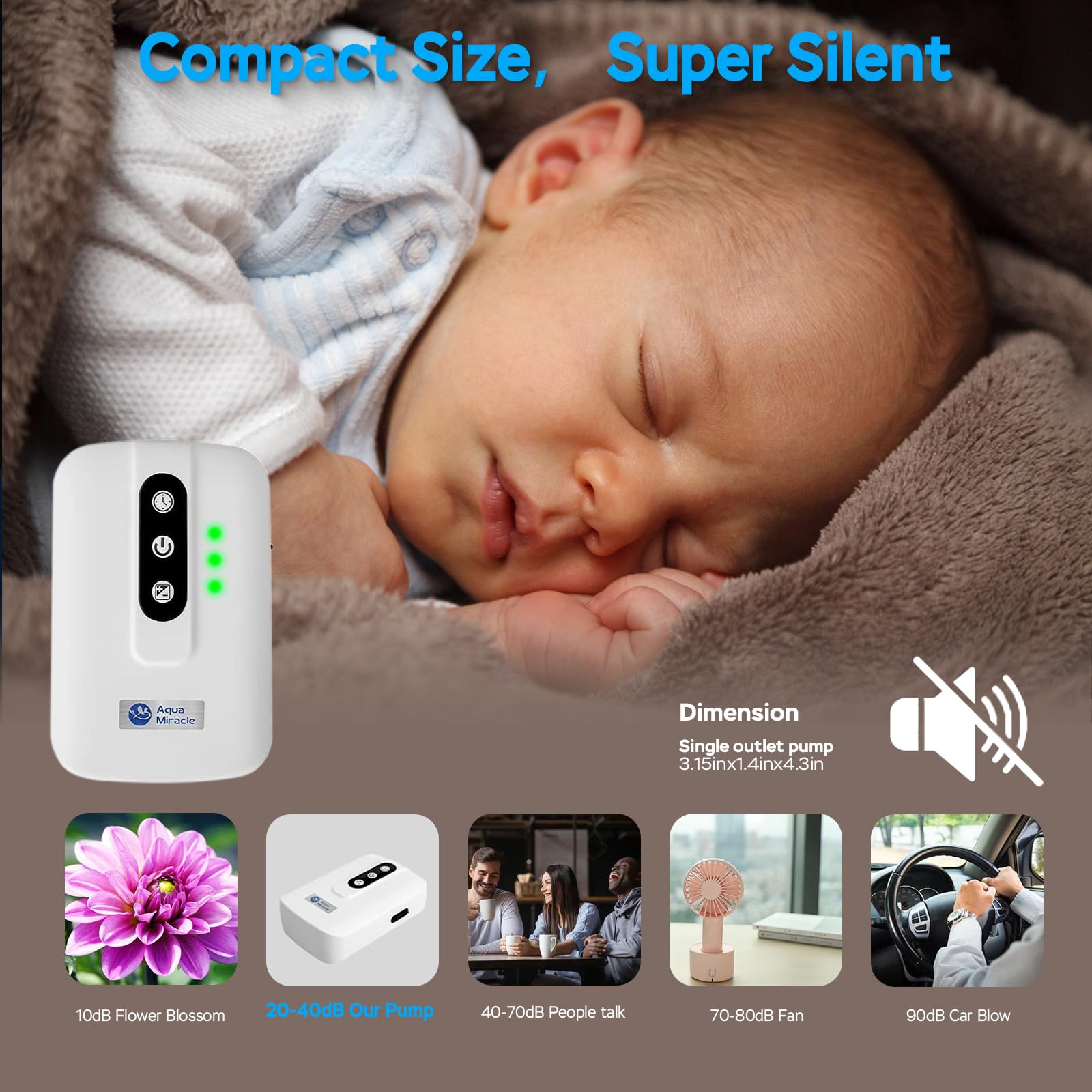 AquaMiracle single outlet with easy flow control for adjustable airflow