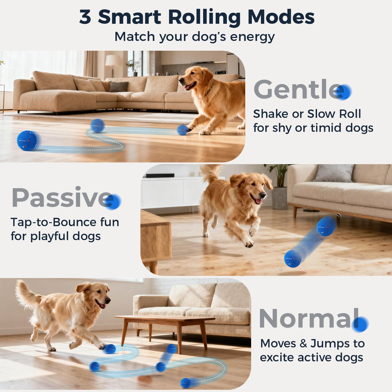 Aquamorph blue ripple ball ideal for indoor fetch and mental engagement
