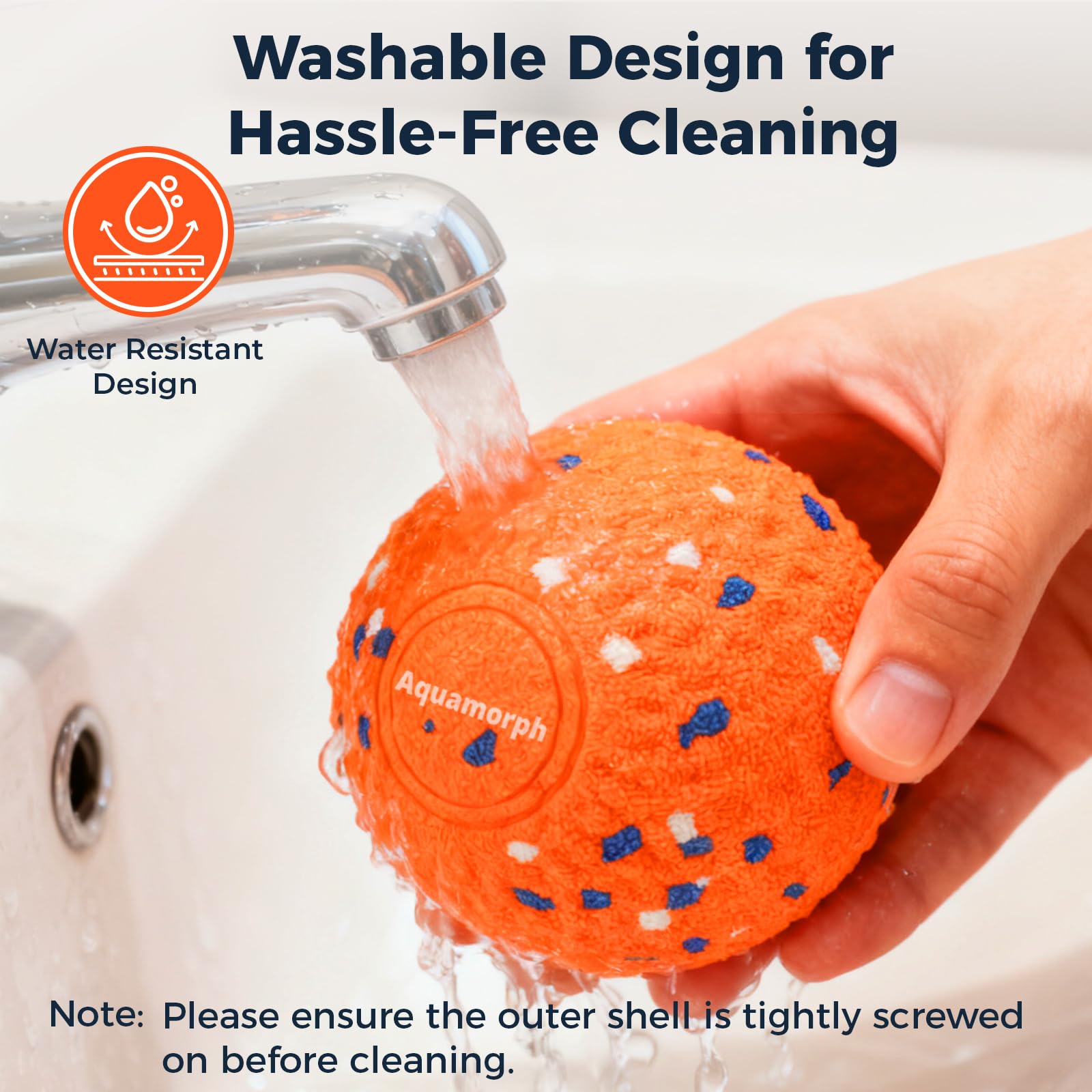 Aquamorph ball operates quietly at 35dB for calm indoor fun.