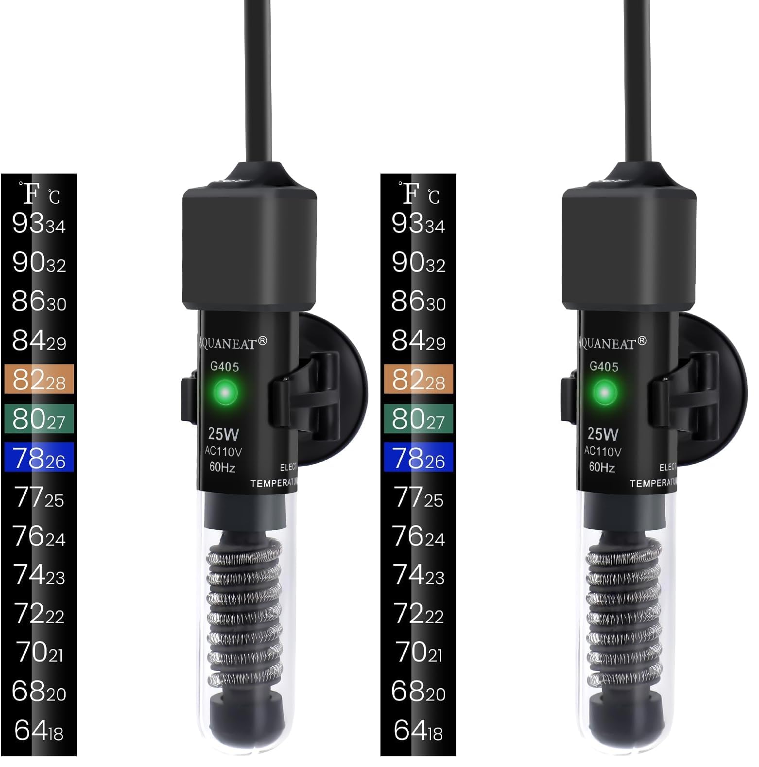 AQUANEAT 25W aquarium heater compact for small tanks ensures steady warmth for bettas.