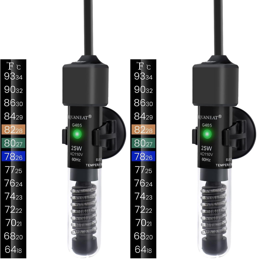AQUANEAT 25W aquarium heater compact for small tanks ensures steady warmth for bettas.