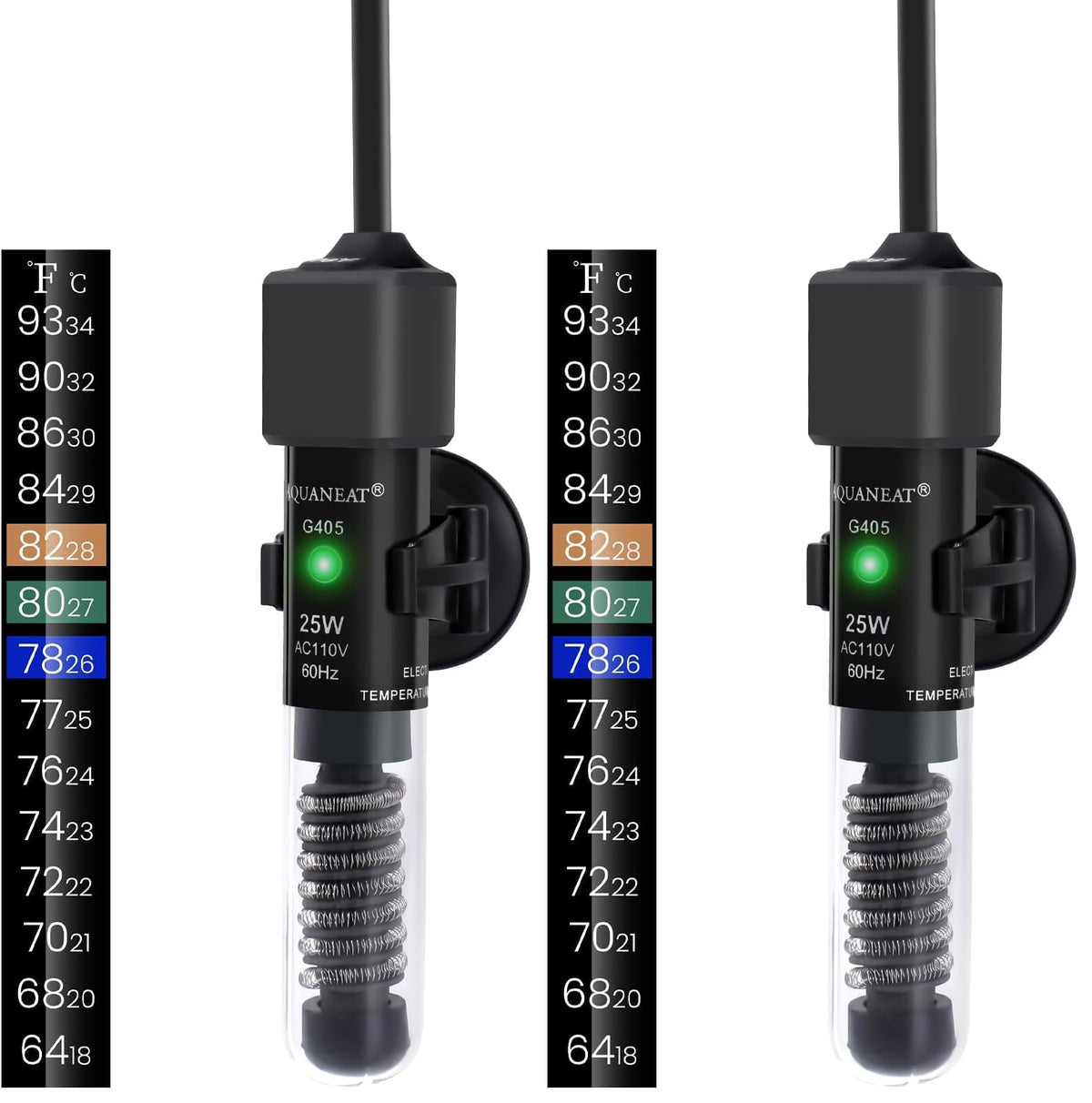 AQUANEAT 25W aquarium heater compact for small tanks ensures steady warmth for bettas.