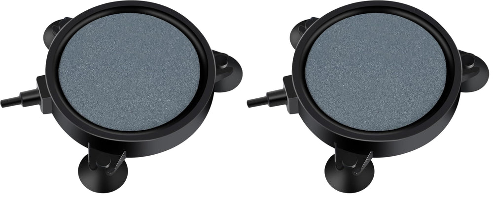 AQUANEAT air stone disc 4in two-pack for quiet bubble diffusion in aquariums.