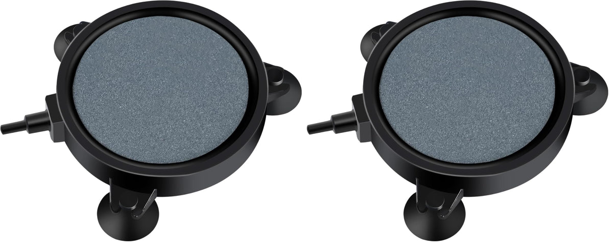 AQUANEAT air stone disc 4in two-pack for quiet bubble diffusion in aquariums.