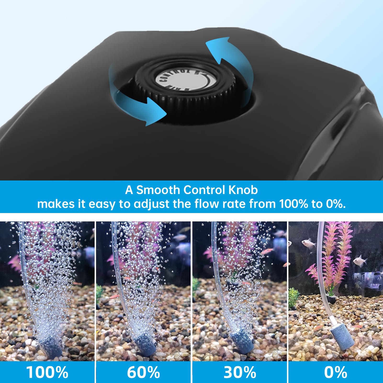 AQUANEAT air stones 4-pack produce steady bubbles for oxygenation.