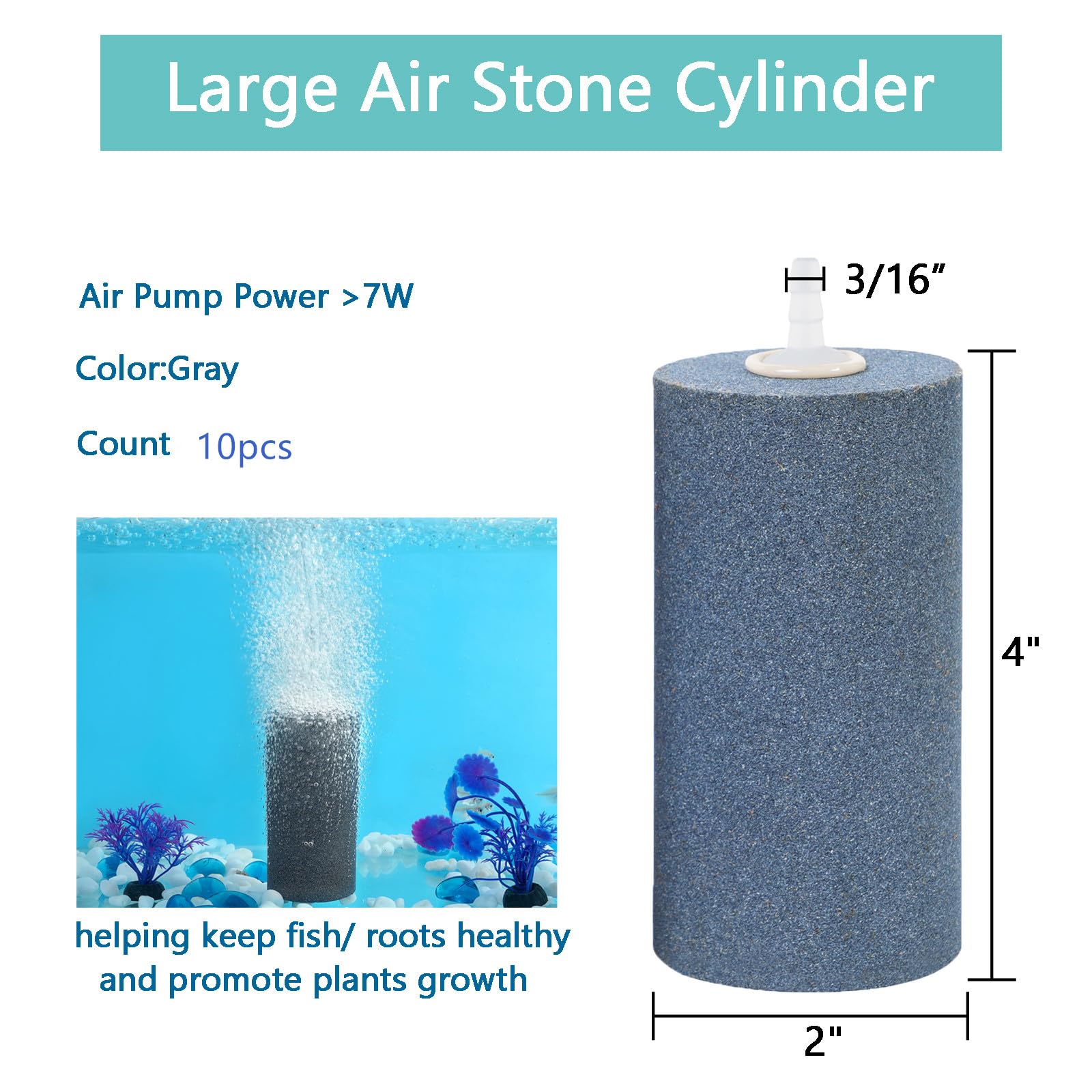AQUANEAT air stones in an aquarium setup delivering bubbly diffusion.