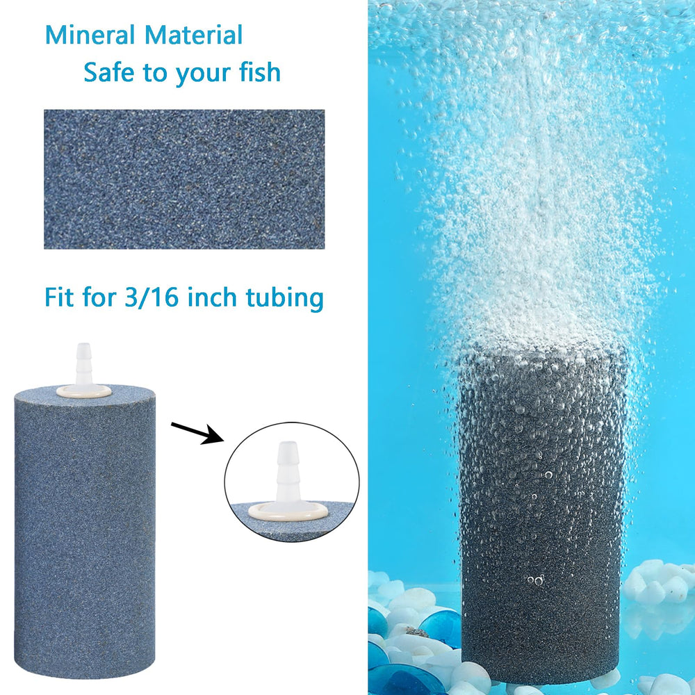 AQUANEAT air stones showing 3/16 inch tubing compatibility for easy installation.