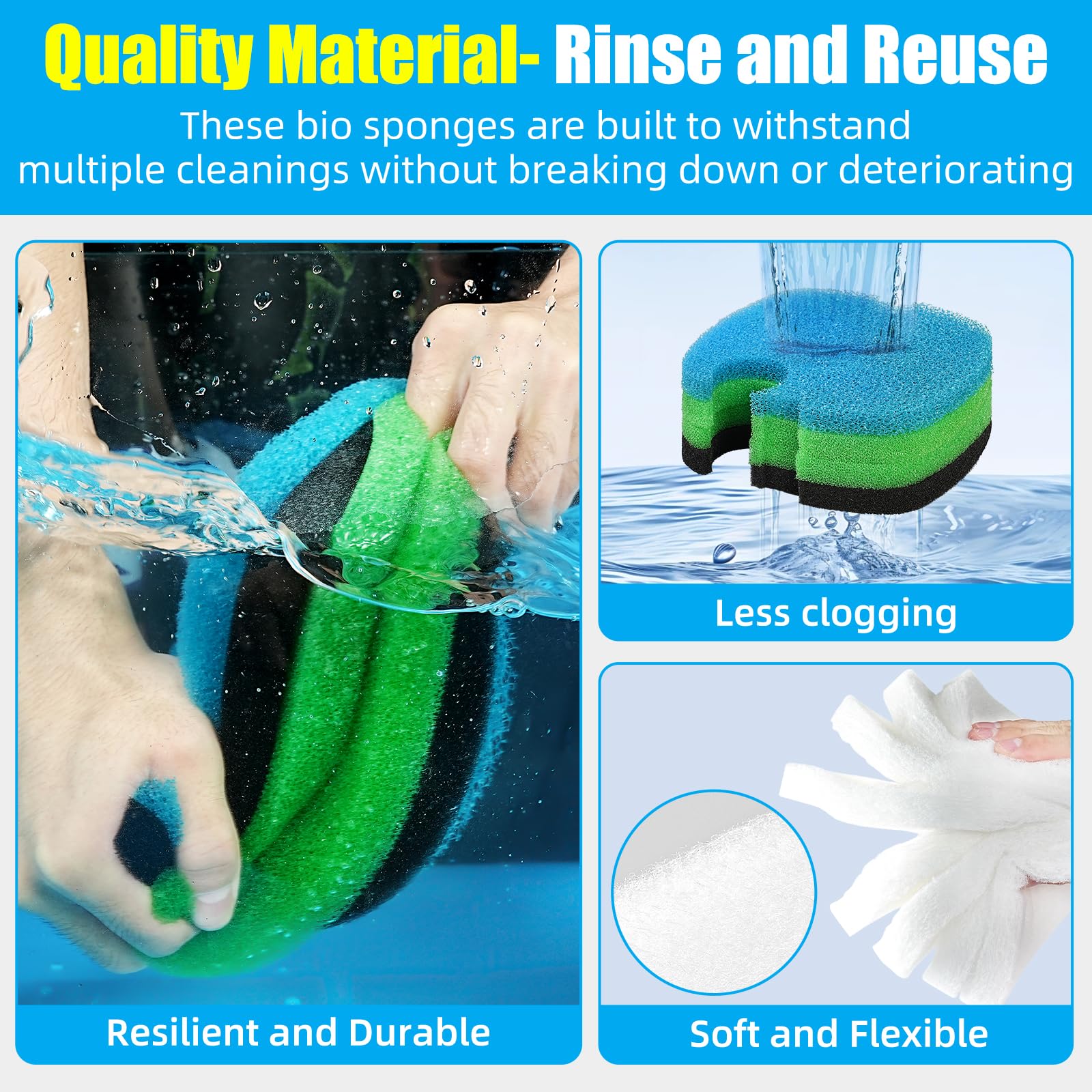 AQUANEAT white floss pads twelve-pack promote crystal-clear water by trapping tiny particles