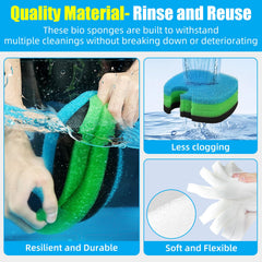 AQUANEAT white floss pads twelve-pack promote crystal-clear water by trapping tiny particles