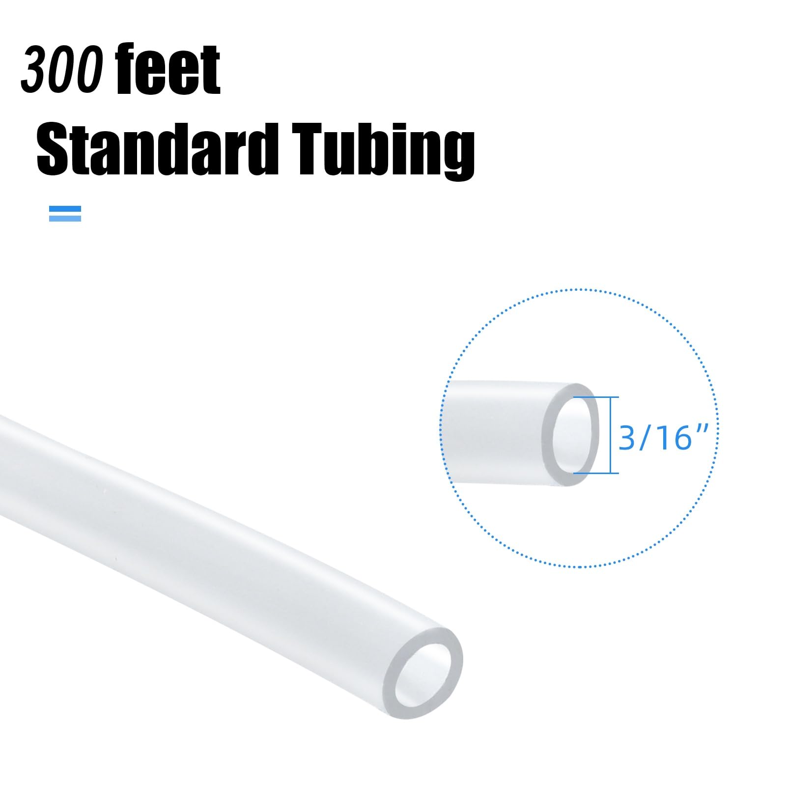 AQUANEAT aquarium airline tubing in tank demonstrates compatibility with saltwater and freshwater systems.
