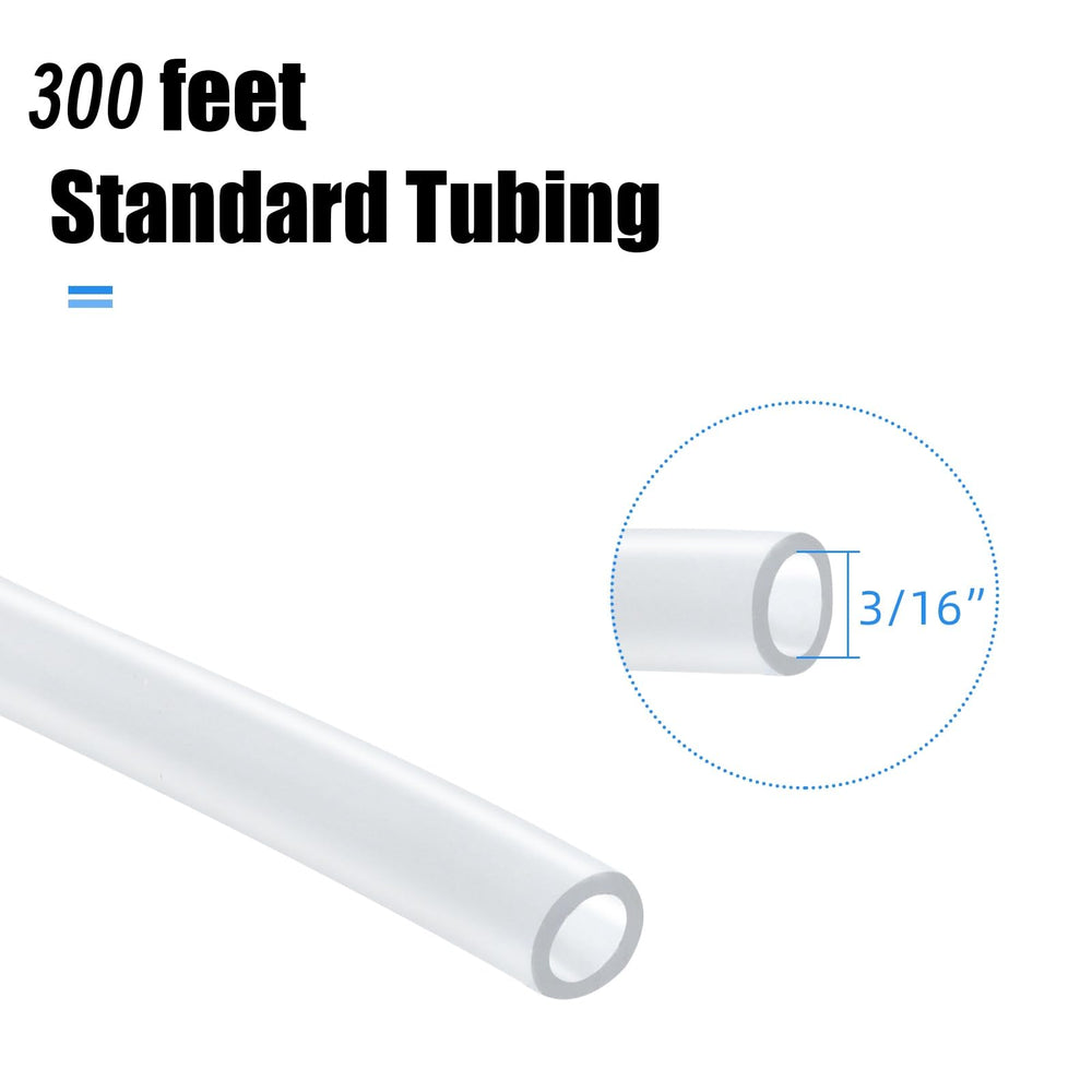 AQUANEAT aquarium airline tubing in tank demonstrates compatibility with saltwater and freshwater systems.