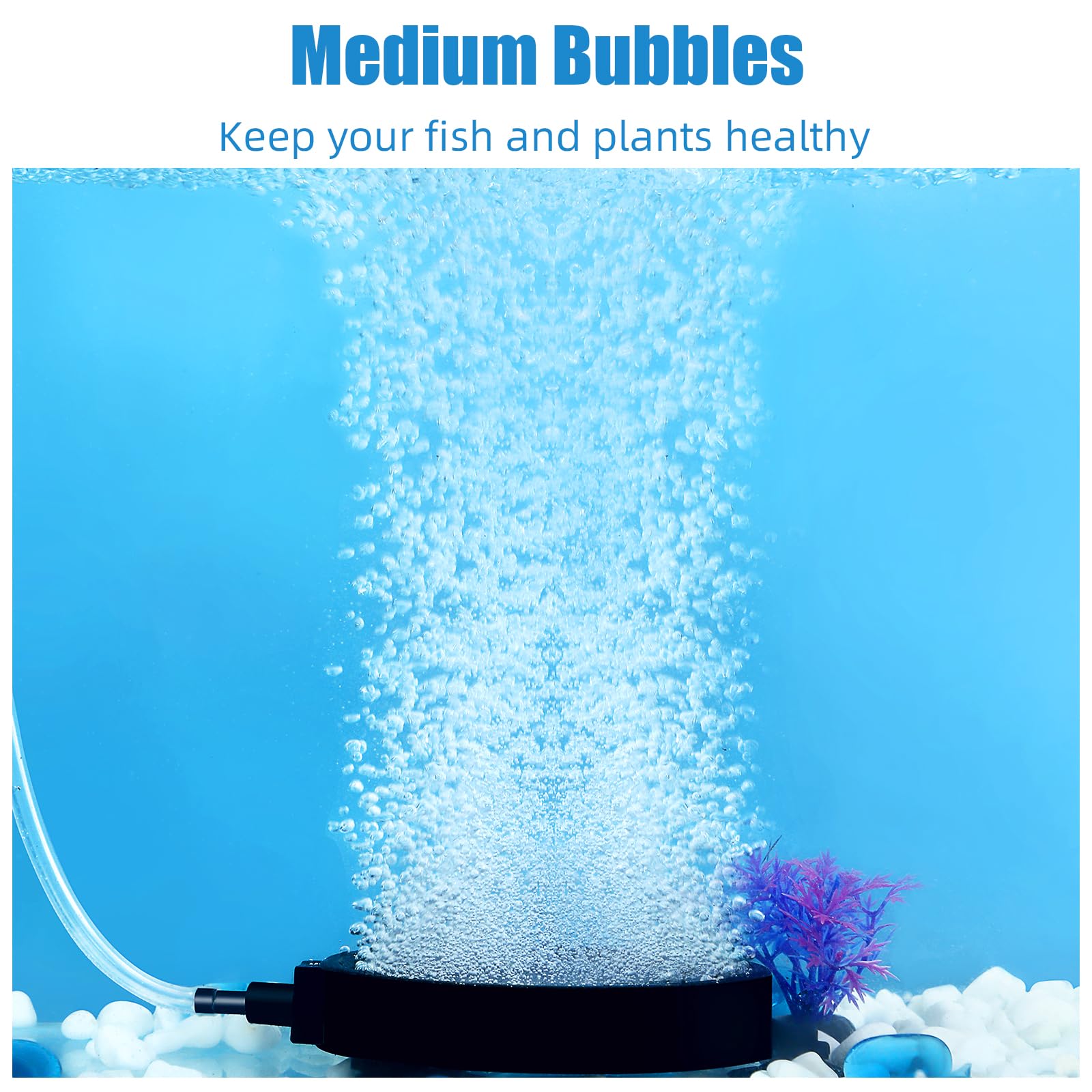 AQUANEAT bubble diffuser 4-inch air stone in action showing diffusion.