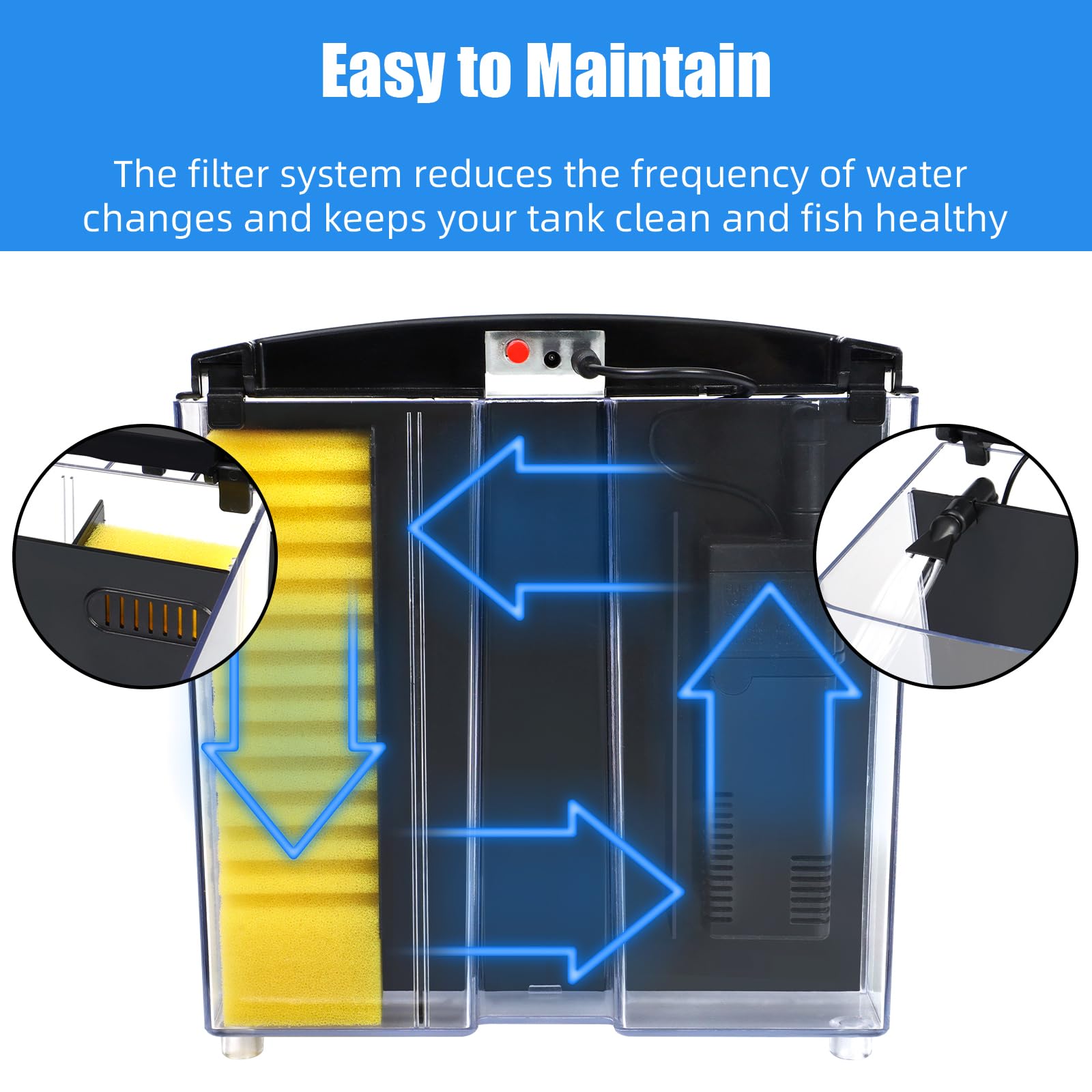 AQUANEAT compact desk setup demonstrates space-saving aquatic habitat on a counter.