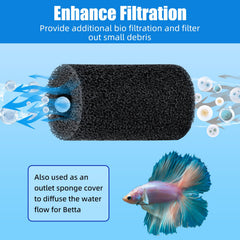 AQUANEAT sponge with elastic inner diameter fits various intake sizes
