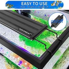 AQUANEAT LED Aquarium Light 68 white 6500K LEDs for bright freshwater illumination.
