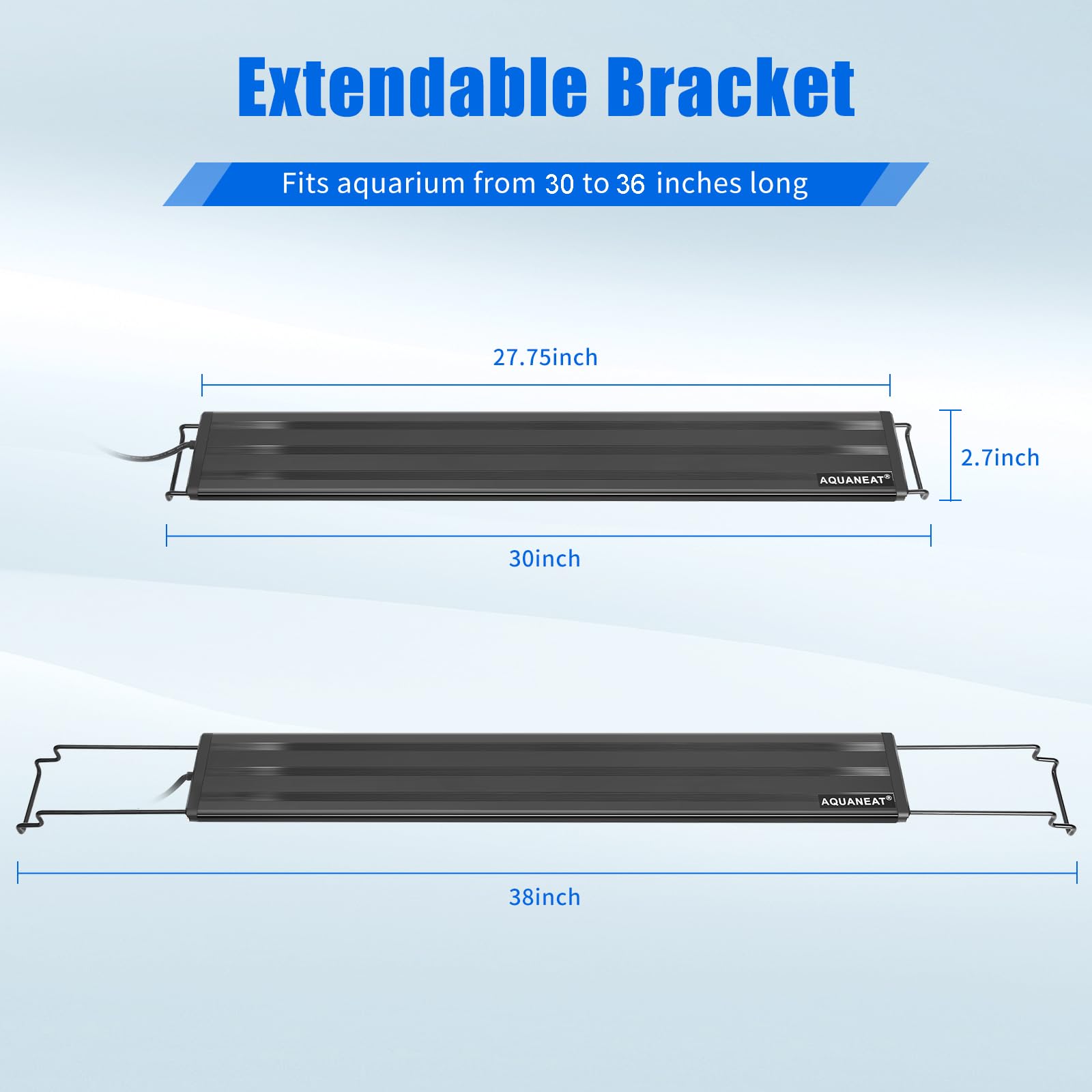 AQUANEAT LED light showing 72 LEDs, bright 6500K white and blue accents.
