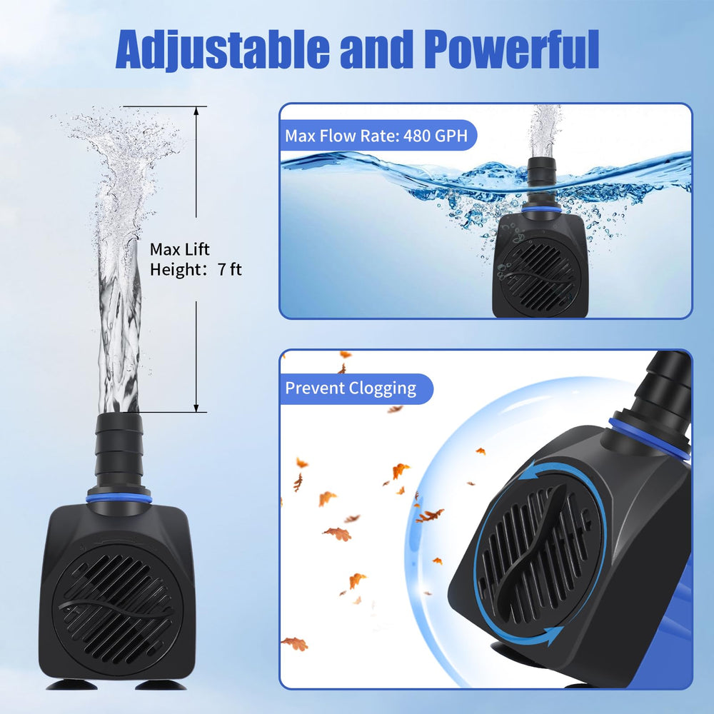 Compact AQUANEAT pump fits discreetly in tanks and small features