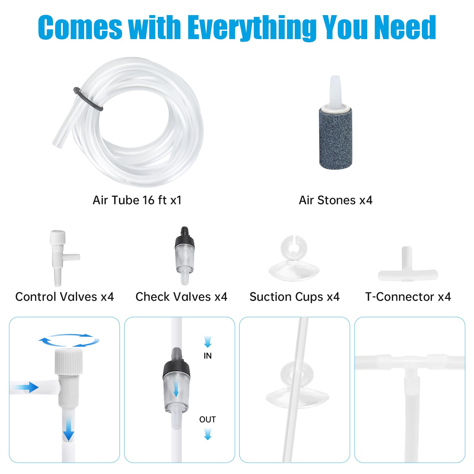 AQUANEAT suction cups secure the pump for stable operation.