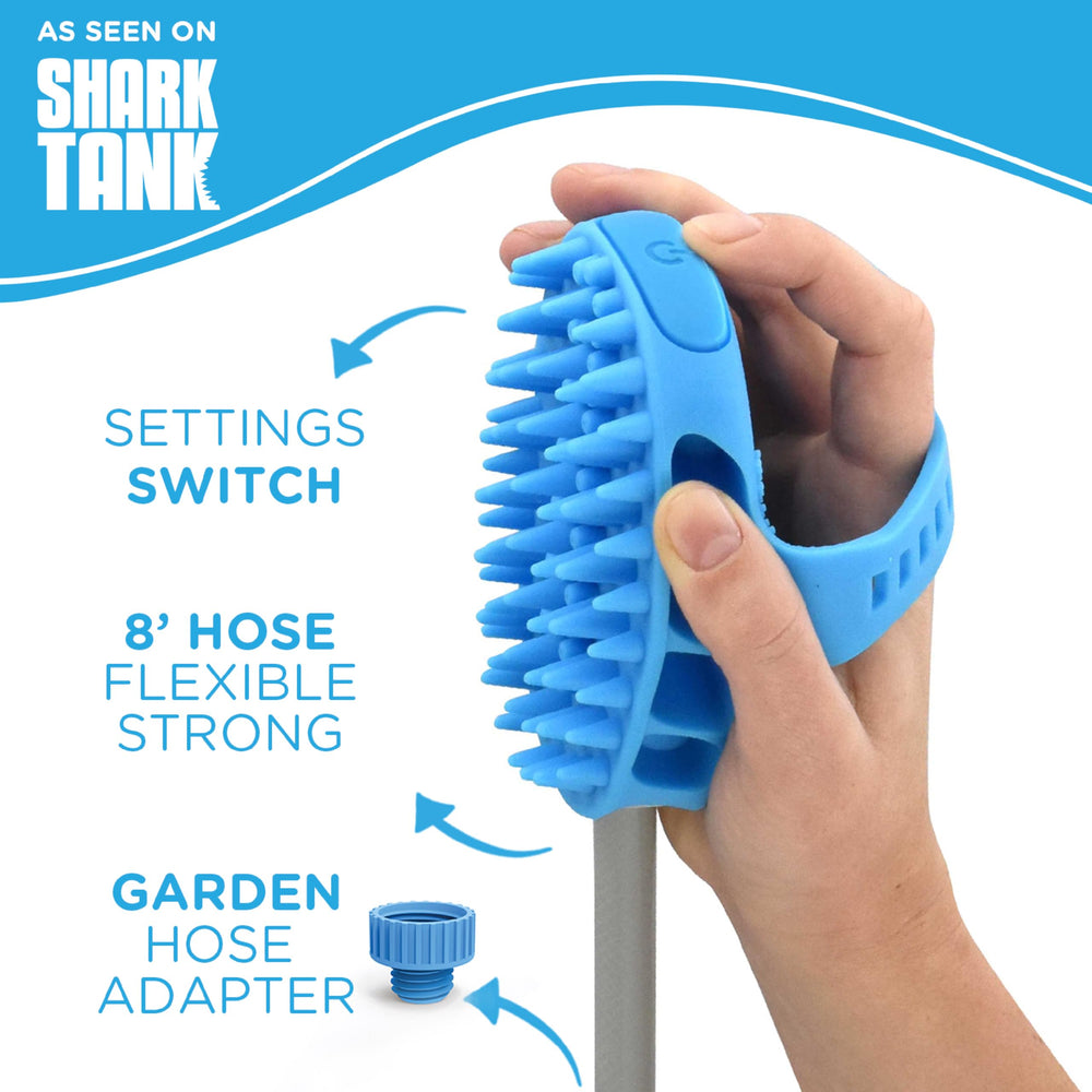 Aquapaw adjustable water pressure control tailors rinsing intensity.