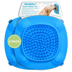 Aquapaw dog bath lick mat 2-pack XL blue with strong suction for distraction during baths